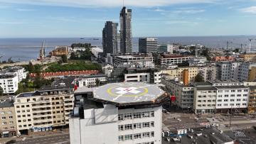 Lądowisko dla śmigłowców w Szpitalu im. św. Wincentego a Paulo w Gdyni